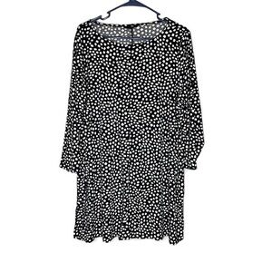 Alfani Black and White Polka Dot Long Sleeve Dress
